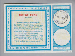 Norwegen Ganzsachen Coupon Réponse International 1970-11-18 Oslo 100 Öre - Postal Stationery