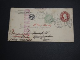 ETATS UNIS - Entier Postal De Northampton Pour Springfield Et Redirigée En France , Taxée En 1903 - A Voir - L 2941 - 1901-20