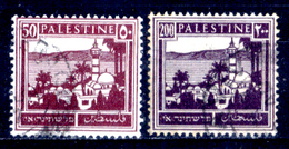 Palestina-0099 - 1927-45: Yvert & Tellier N. 75, 78 (o) Used (bella Coppia Verticale) - Privo Di Difetti Occulti. - Palestina