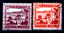 Palestina-0101 - 1927-45: Yvert & Tellier N. 75, 80 (o) Used (bella Coppia Verticale) - Privo Di Difetti Occulti. - Palestina