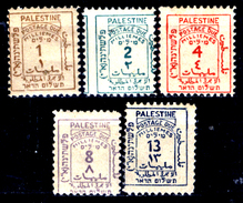 Palestina-0103 - 1923: Segnatass Yvert & Tellier N. 1/5 (++/+) MNH/LH - Privo Di Difetti Occulti. - Palestina