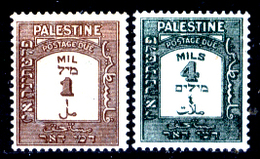 Palestina-0106 - 1928-33: Segnatass Yvert & Tellier N. 12a, 14a (++) MNH (dentellati 15 X 14 - Privo Di Difetti Occulti. - Palestine