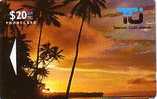 COOK ISLANDS 1ERE CARTE DU PAYS MINT NEUVE SUNSET COUCHER DE SOLEIL 20$ SUPERBE - Cook-Inseln