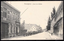 WAEREGHEM - WAREGEM *** RUE DE LA STATION Met Schooljongens *** - PRACHTKAART - Waregem