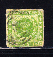 Denmark Used Scott #5 8s Royal Emblems  Cancel: 3-ring - Used Stamps