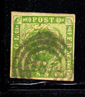 Denmark Used Scott #5 8s Royal Emblems  Cancel: 3-ring '181' - Used Stamps