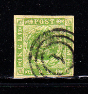 Denmark Used Scott #5 8s Royal Emblems  Cancel: 3-ring '1' - Used Stamps