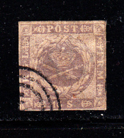 Denmark Used Scott #6 16s Royal Emblems  Cancel: 3-ring - Used Stamps