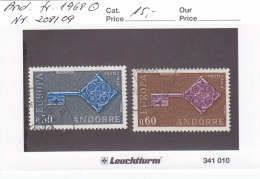 Andorra Franz. 1968 - Nr. 208/09 - Europa CEPT - Gestempelt Cancelled - Usados