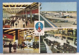 75  PARIS    ORLY   AEROPORT    MULTIVUES   1968 FLAMME  BON ETAT    .....   2 SCANS - Paris Airports