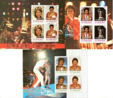 St. Vincent. 3 Blocs Michael Jackson. Année 1985. - Chanteurs