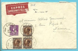 338+402 Op Brief Per EXPRES Met Stempel LIEGE - 1934-1935 Leopold III