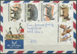 Burundi 1983 WWF Naturschutz Tiere 1597, 1600/02, 1604 Auf Brief (T13125) - Used Stamps