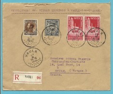 341+387+402 Op Brief Aangetekend Met Stempel VAULX Naar EPINAL (France) - 1934-1935 Leopold III.