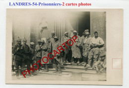 LANDRES-Prisonniers Francais Devant L´Eglise-2x CARTES PHOTOS Allemandes-Guerre 14-18-1 WK-France-54-Militaria- - Other Municipalities
