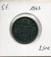 Belgique. 5 Francs 1943 - 5 Francs