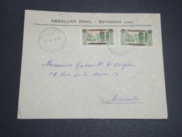 FRANCE / GRAND LIBAN - Env. De Beyrouth Pour Marseille En 1930 , Variété De Surcharge Sur Timbre - A Voir - L 2987 - Storia Postale