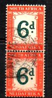 T666 - SUD AFRICA 1932, Gibbons N. D29a  Coppia  Usata. Fil Capovolta - Officials