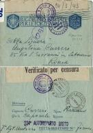 BIGLIETTO FRANCHIGIA WWII POSTA MILITARE 1943 FIRENZE X ROMA AUTOREPARTO - Military Mail (PM)