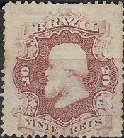 BRAZIL 1866  Emperor Dom Pedro II -  20r. - Purple MH SLIGHT RUST CHEAP PRICE - Neufs