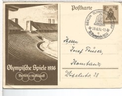 ALEMANIA 1936 ENTERO POSTAL JUEGOS OLIMPICOS DE BERLIN MAT OLYMPISCHES DORF - Sommer 1936: Berlin