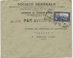 Maroc Morocco Marruecos Marokko Lettre Cover Carta Belege Casablanca 1934 Daguin Banque Bank Banco - Briefe U. Dokumente