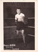 Autographe Original Signature Dédicace Sport Boxe Boxeur Marcel AUBIN Avia Club - Autographes