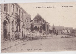 HENIN_LIETARD LA MAIRIE ET L´EGLISE APRES LA GUERRE 14_18 - Henin-Beaumont