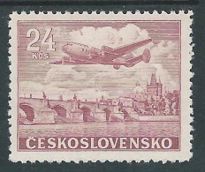 1946 CECOSLOVACCHIA POSTA AEREA 24 KR MH * - CZ7 - Corréo Aéreo