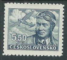 1946 CECOSLOVACCHIA POSTA AEREA 5,50 KR MH * - CZ7 - Posta Aerea