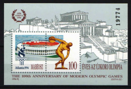 Hungary 1996. Summer Olimpic Games Atlanta Commemorative Sheet / Special Catalogue Issue MNH (**) - Foglietto Ricordo