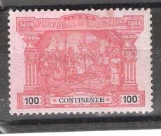 PORTUGAL 1898, MULTA / TAXE ,Vasco De Gama, Yvert N° 5, 100 R Rose / Noir S Rose, Neuf * / MH, Signé , Cote 100 Euros - Neufs