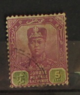 Malesia Jahore 1904 Sultan Ibrahim 5 Cent Used - Johore