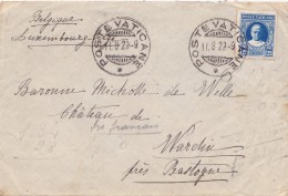 VATICAN  LETTRE POUR LA BELGIQUE  CACHET D'ARRIVEE - ...-1929 Prephilately