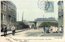 59 JEUMONT PONT DU CHEMIN DE FER DU NORD BELGE RUE THIERS ANIMATION - Jeumont