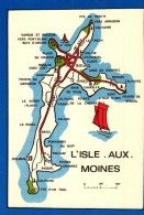 Carte Postale Géographique   -  L'ISLE AUX MOINES   (Edition Art Breton)   Recto-verso - Ile Aux Moines