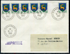 GUYANE FRANCAISE - FRANCE N° 1351B (6) / IMPRIMÉ DE SINNAMARY LE 16/3/1966 POUR PARIS - TB - Cartas & Documentos