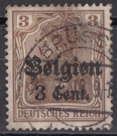 N11 Belgio 1916-13 Occupazione Tedesca Viaggiati Used Overprint Belgien 3 Cent. Su 3pf - Deutsches Reich - Army: German