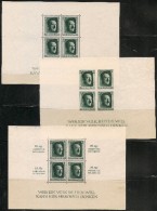 DEUTSCHLAND - GERMANY - 1937 THIRD REICH - The 3 HITLER Souvenir Sheets - Yvert Blocs 8-9-10 - UNUSED (no Gum) -CV € 550 - Blocks & Kleinbögen