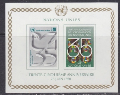 United Nations Geneva  1980 35th Anniversary UNO M/s ** Mnh (32320E) - Blocs-feuillets