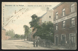 +++ CPA - Souvenir De LA HULPE - Quartier De La Gare - L'Arrivée - Hôtel Restaurant - Attelage - Vélos - Couleur 1902 // - La Hulpe