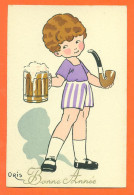 Illustrateur ORIS " Bonne Année - Petite Fille Chope De Biere Et Pipe " FJC2 - Oris