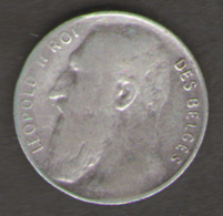 BELGIO 50 CENTS 1901 LEOPOLDO II AG SILVER - 50 Cent