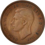 Monnaie, Grande-Bretagne, George VI, 1/2 Penny, 1946, TB+, Bronze, KM:844 - C. 1/2 Penny