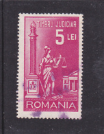 # 194  REVENUE STAMP,5 LEI, JUSTICE, LAW, ONE STAMP, ROMANIA. - Fiscaux