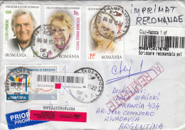 OLYMPISM, BLOSSOM, ACTORS, STAMPS ON REGISTERES COVER, 2015, ROMANIA - Cartas & Documentos