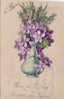 Matériaux - Celluloïd Celluloïde - Carte Porcelaine - Découpi Violette 1er Avril - Poisson - Cartes Porcelaine