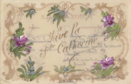 Matériaux - Celluloïd Celluloïde - Carte Porcelaine - Carte Peinte Vive Sainte Catherine - Porseleinkaarten