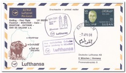 Soedan 1968, First Flight Airmail Letter, Frankfurt-München- Cairo-Khartum-Entebbe-Dar Es Salaam - Soedan (1954-...)