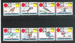 REPUBLIQUE RWANDAISE -1972 - 8 VALORI NUOVI STL DEDICATI AI GIOCHI OLIMPICI INVERNALI DI SAPPORO - IN OTTIME CONDIZIONI. - Winter 1972: Sapporo